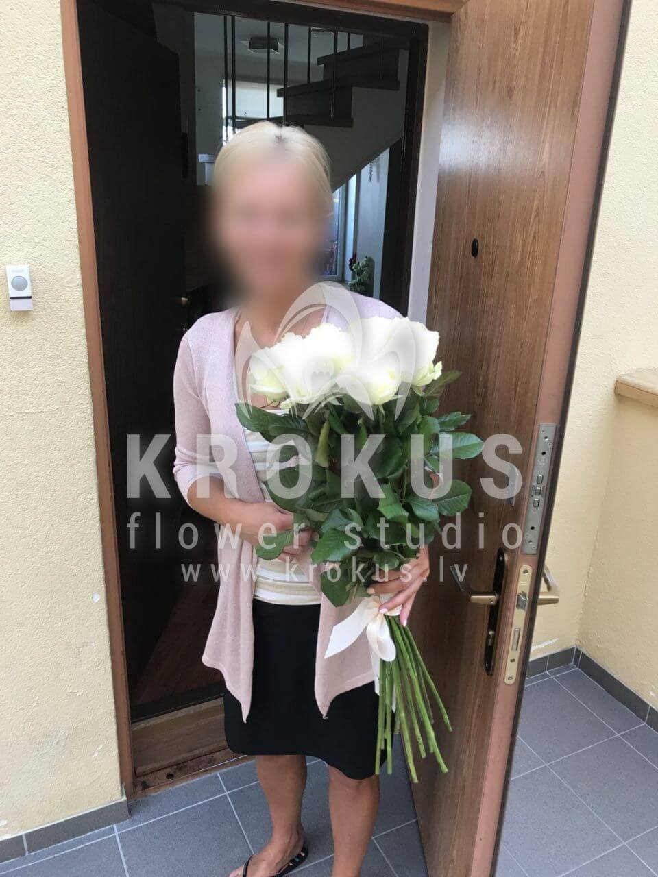 Ziedu piegāde Latvia Rīga (baltas rozes)
