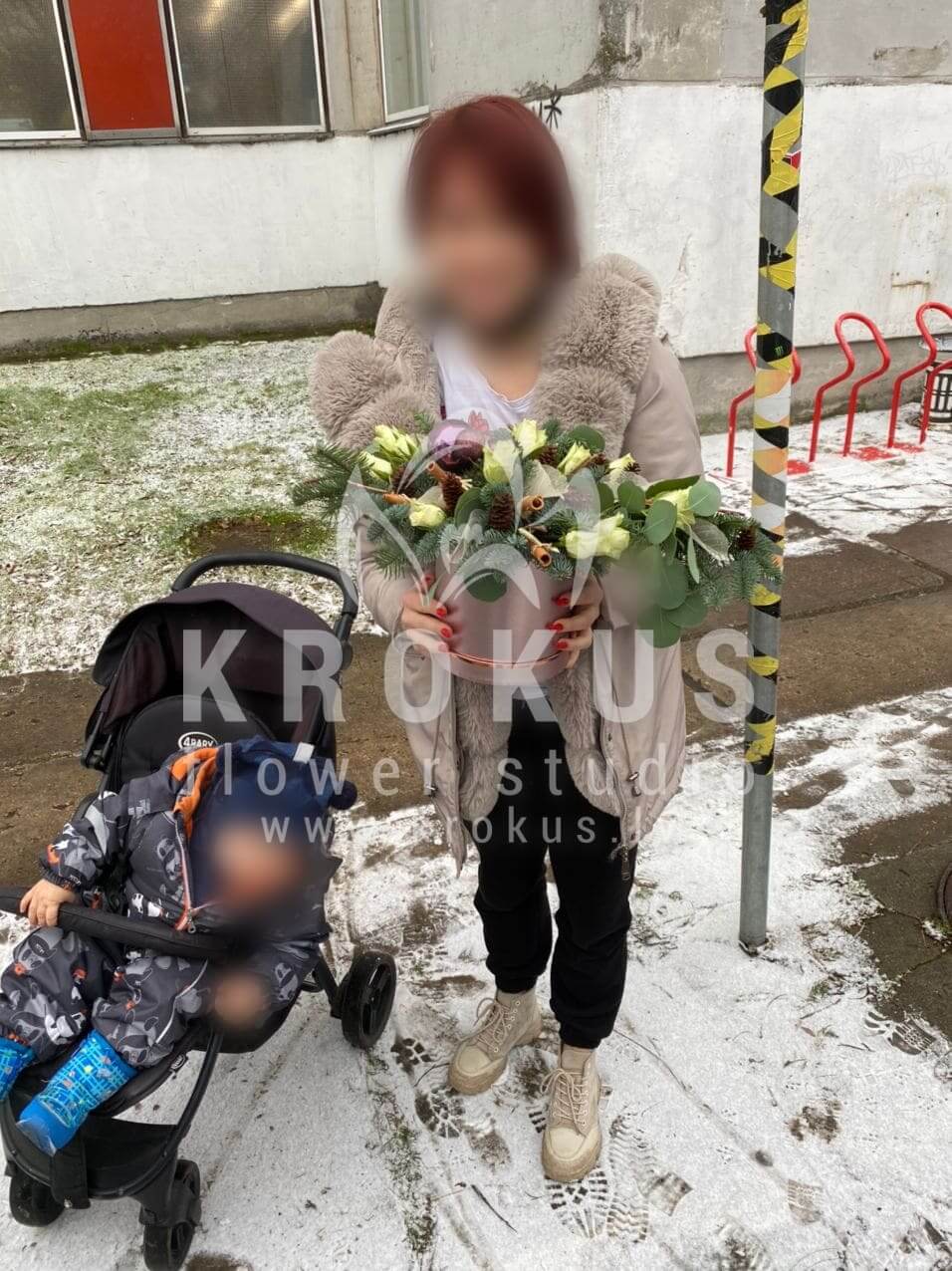 Ziedu piegāde Latvia Rīga (krūmrozeskanēlisdekorseikaliptsnobilis egle)